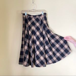 Vintage Korean Fall Plaid Skirt